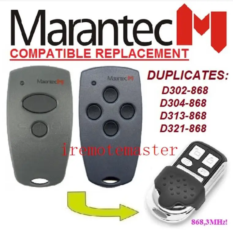 2шт Marantec D302 D304 868 МГц совместимый Дубликатор пульта дистанционного управления