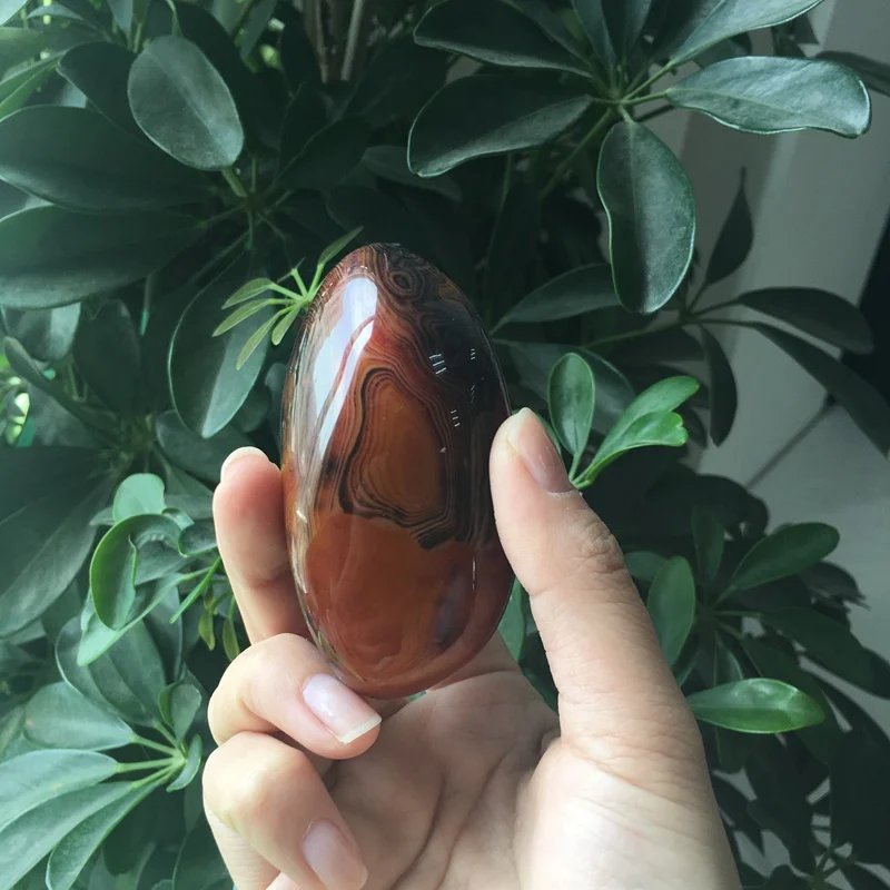 Лидер продаж красивый натуральный резной Sardonyx кварцевый пальмовый камень для