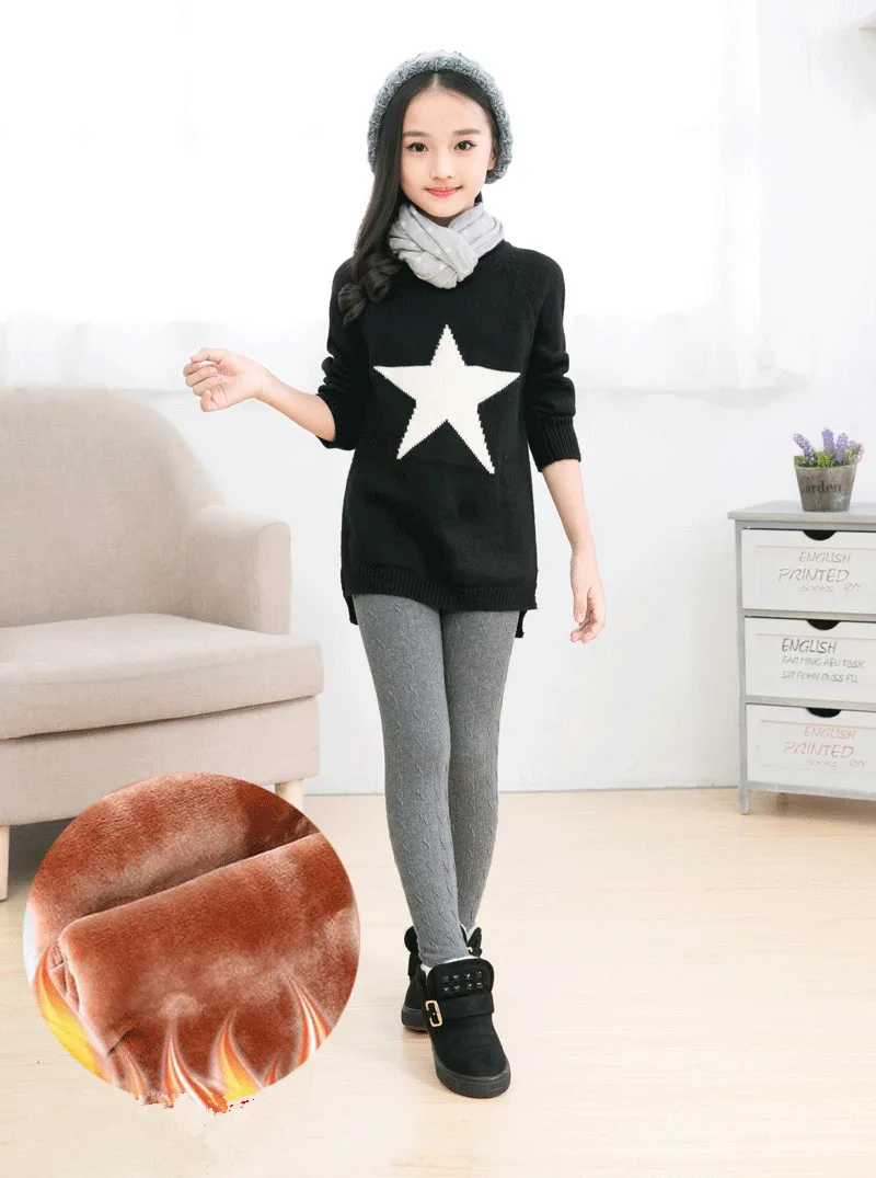 Леггинсы для девочек утепленные вельветовые брюки карандаш на осень и зиму 2019