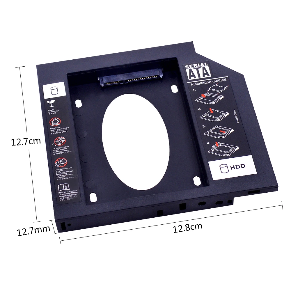 CHIPAL Plastic Universal 12.7mm SATA 3.0 2nd HDD Caddy for 2.5&quot 1TB SSD Case Enclosure Notebook ODD DVD/CD-ROM Optibay | Компьютеры и