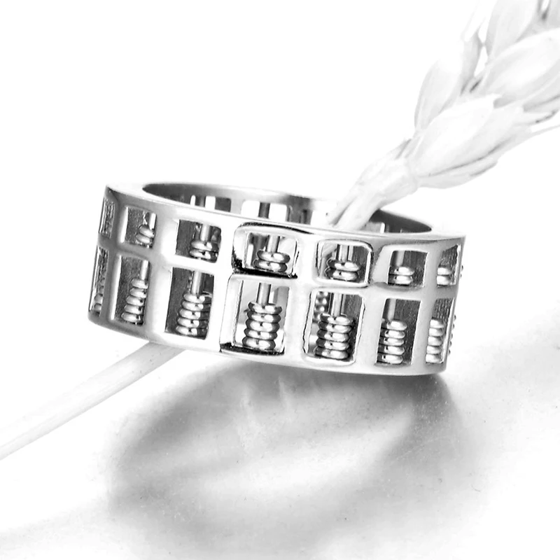 V-COOL Fashion Abacus Ring For Men Women High Quality Maths Number Jewelry Stainless Steel Charm Gift VR262 | Украшения и