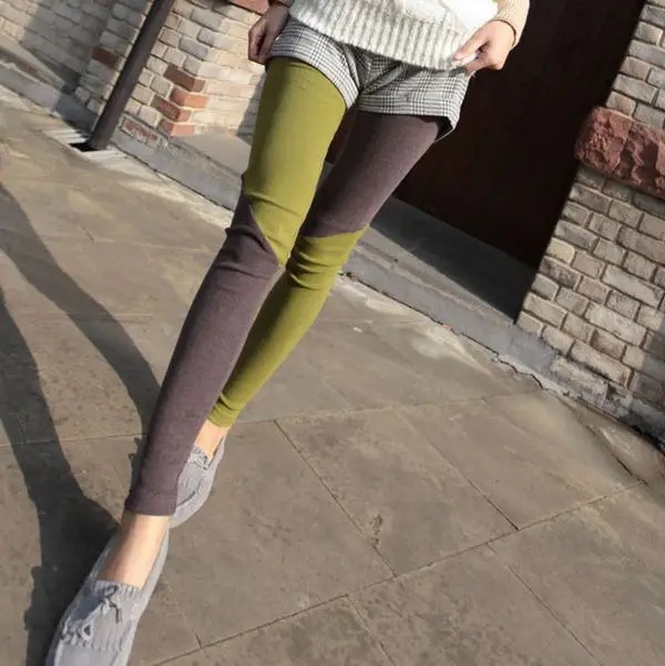 Size M L 2 Color Pacthwork 2014 Women's Cotton Leggings Autumn Arrival Warm Pants for Women Soft Stripe Lady Legging DK27|pants tshirt|pants