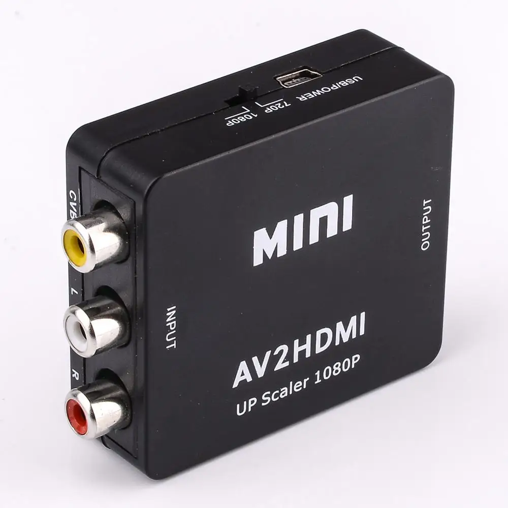 Мини AV в HDMI видео конвертер коробка AV2HDMI RCA CVBS адаптер для HDTV TV PS3 PS4 PC DVD Xbox проектор