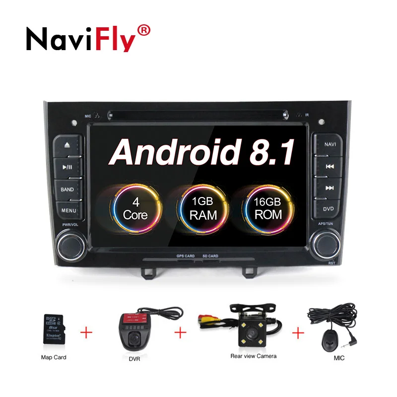 Android 8,0 четырехъядерный автомобильный dvd-плеер gps Navi для peugeot 408 для peugeot 308 308SW аудио Радио стерео головное устройство - Цвет: Car dvd camera DVR B