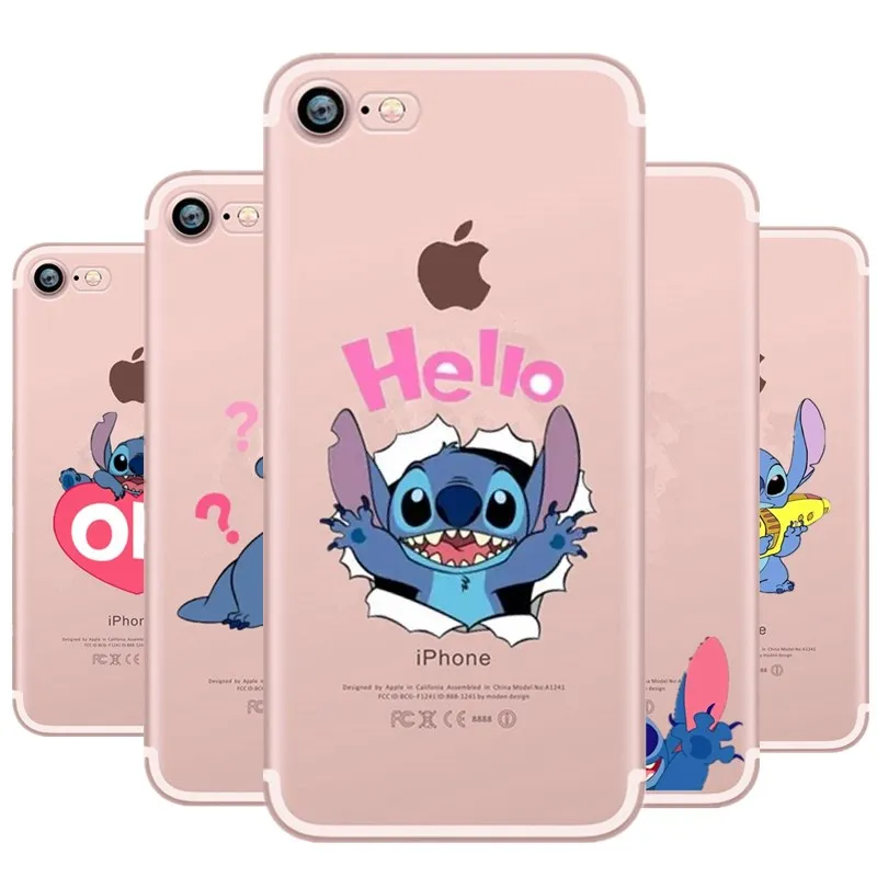 Мягкий чехол из ТПУ для iphone 7 Чехол смешно стежка Прозрачный 6 6S Plus случаях