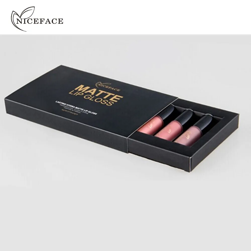 Niceface 6 цветов бренд Batom матовый блеск для губ Длительное Действие Красный бархат