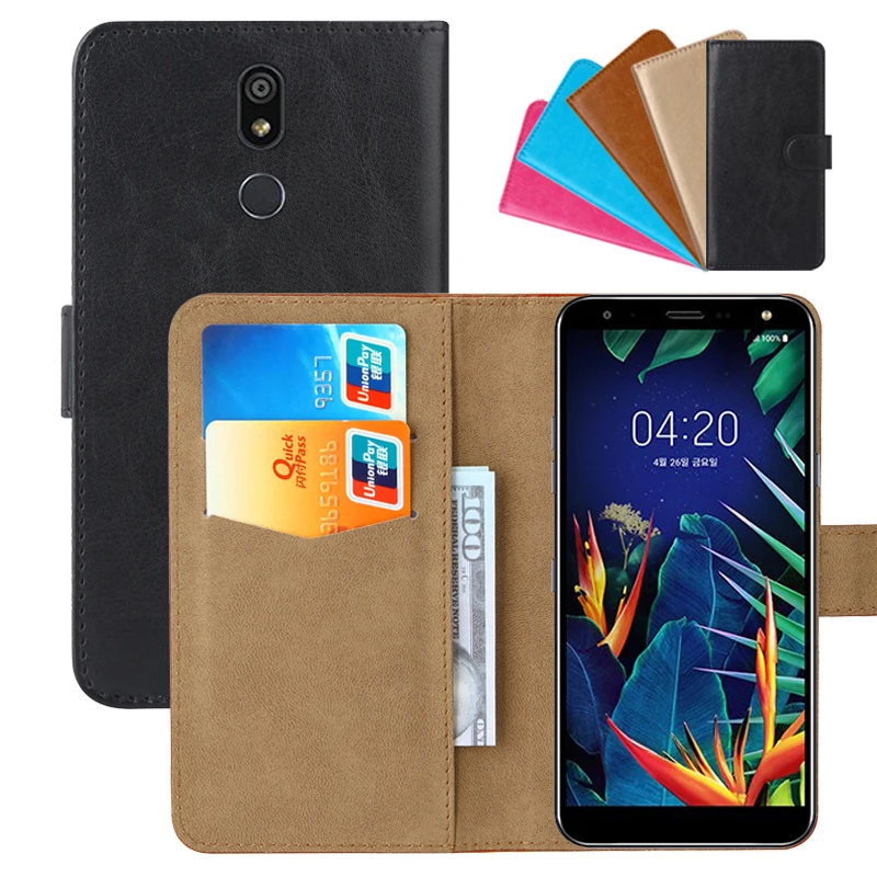 

Luxury Wallet Case For LG X4 (2019) PU Leather Retro Flip Cover Magnetic Fashion Cases Strap