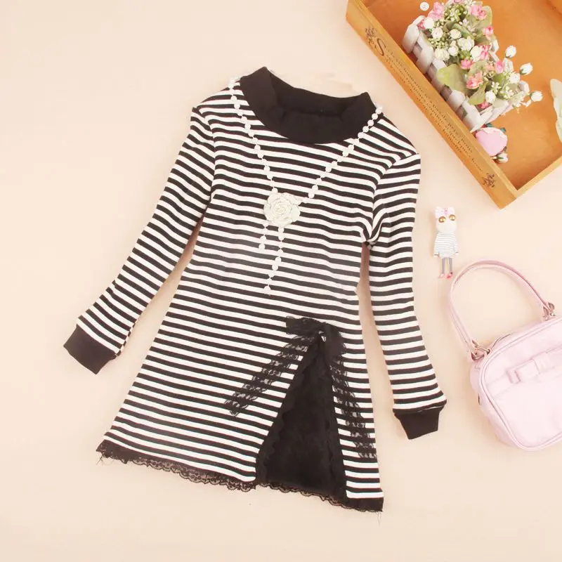 2017 г. школьная блузка для девочек-подростков осенне-зимние теплые хлопковые