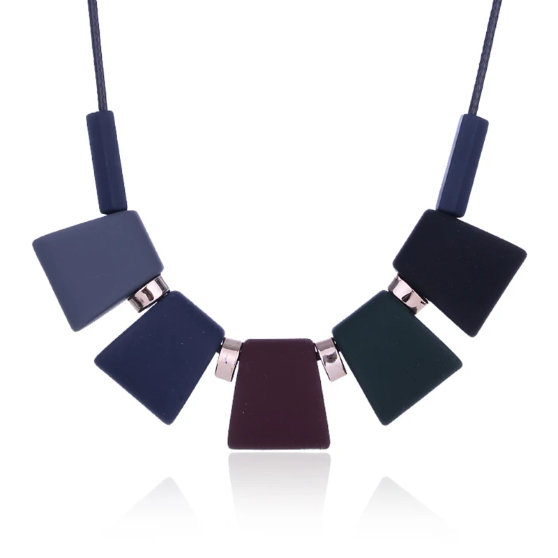 Colorful Wood Beads Pendant Women Bib Necklace Trendy Statement Jewelry Fashion Rope 2018 New Arrival | Украшения и аксессуары