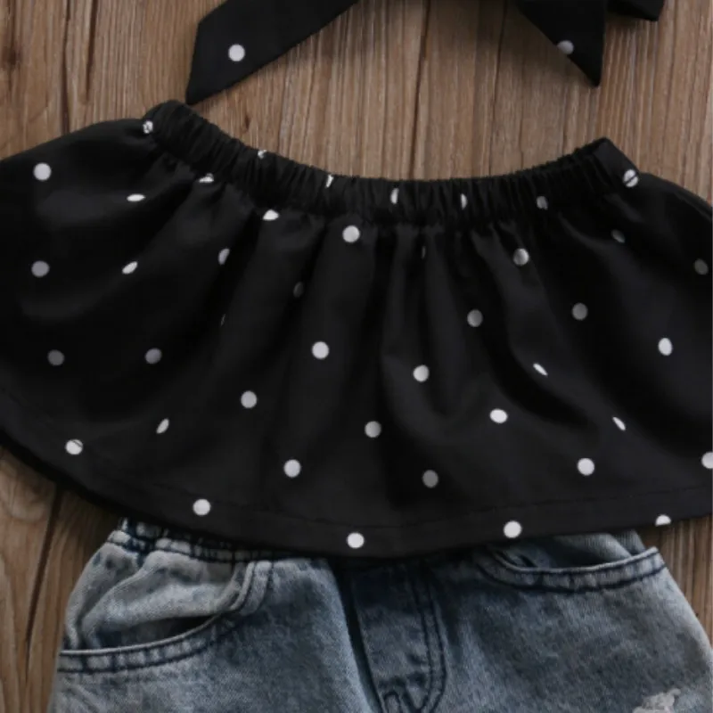 3 шт. детские джинсовые брюки и повязка на голову | Мать ребенок