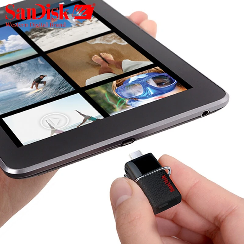 SanDisk USB флеш-накопитель 64 ГБ 32 16 двойной OTG cle Usb 3 0 Внешняя память мин | Компьютеры и