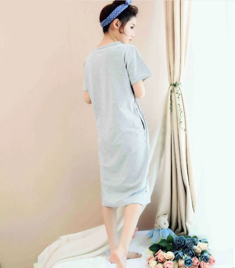 Ms./хлопковая ночная рубашка с короткими рукавами для милых девочек|cotton nightdress|summer