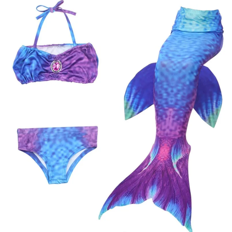 Girl Bikini Mermaid Swimsuit 3-piece Sets Toddler Summer Clothing Beach Tail Swimwear Teenage Girls Clothes 10 12 Years | Детская одежда