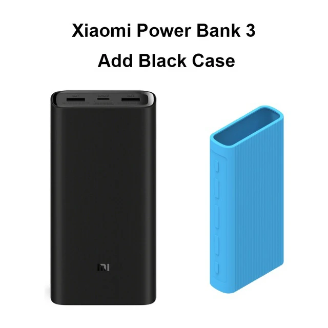 Xiao mi power Bank 3 20000 мАч mi power bank USB-C 45 Вт портативное зарядное устройство Dual USB power bank для ноутбука смартфона - Цвет: Add Blue Case