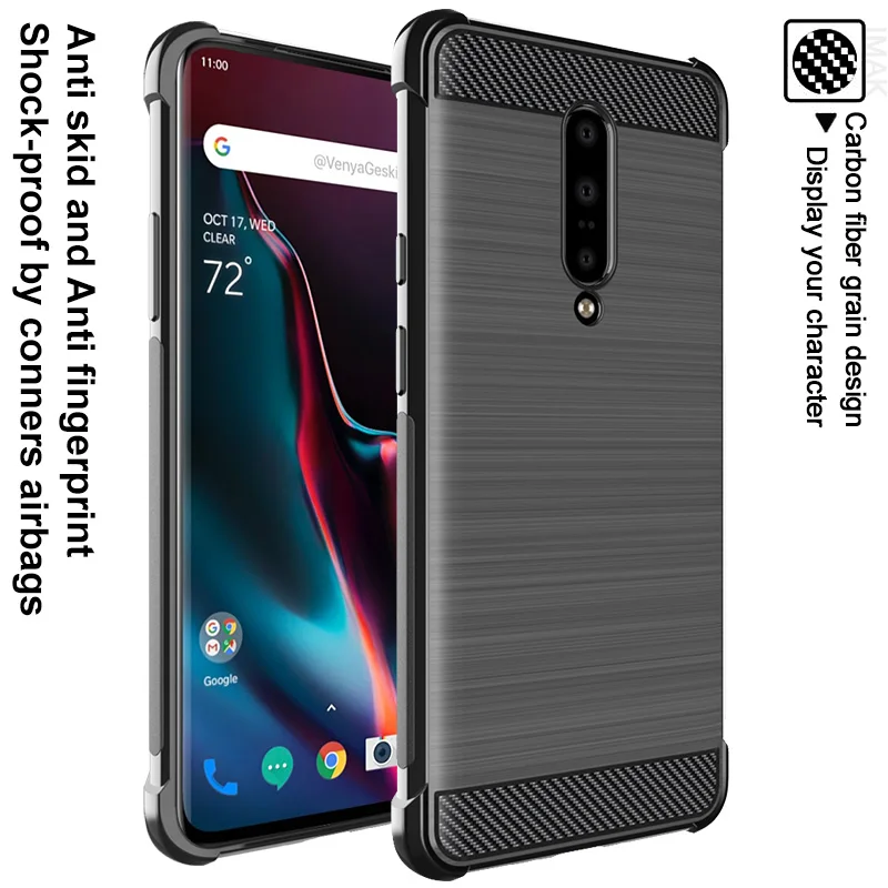 For OnePlus 7 case iMAK Vega Fiber Pattern airbag Phone One Plus Seven Bumper Cover |