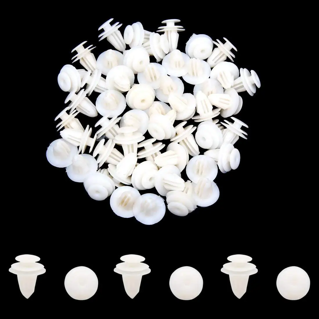 

uxcell 50Pcs White Car Plastic Rivets Door Bumper Fender Fastener Retainer Clip 9mm