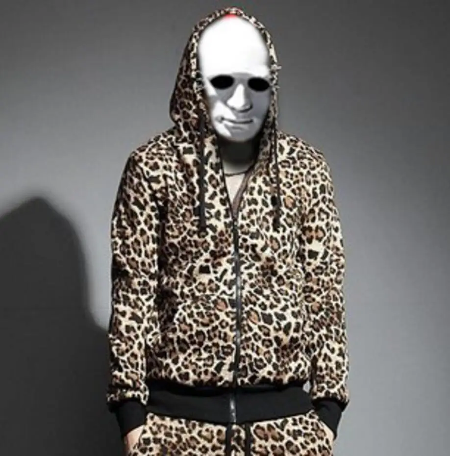 XS-5XL 2017 New men's clothing Male fashion DJ casual Leopard personality Hoodie sweatshirt outerwear plus size singer costumes