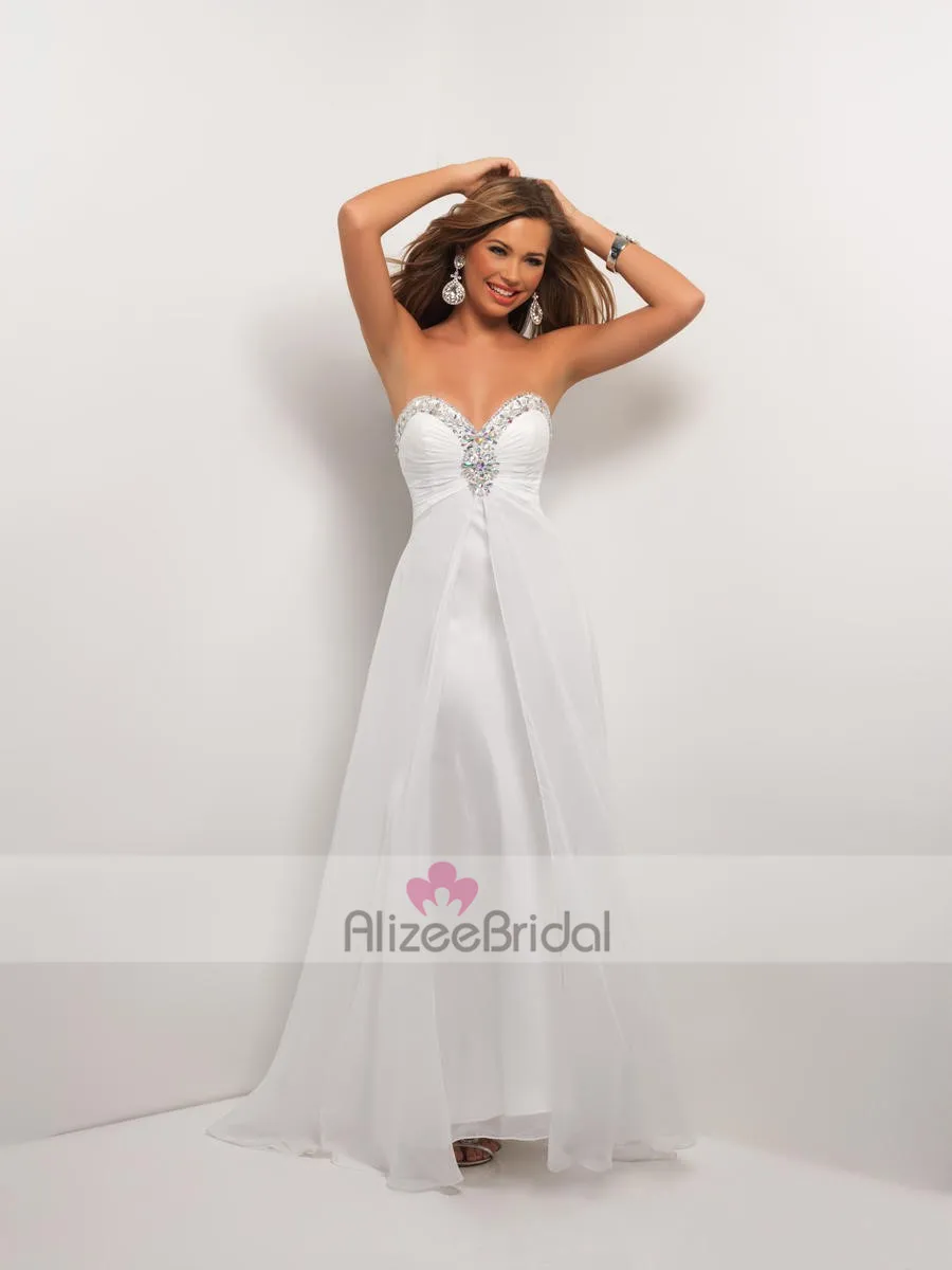 Sweetheart Floor Length Crystal Chiffon A Line Evening Designer Dress Obp0004 | Свадьбы и торжества