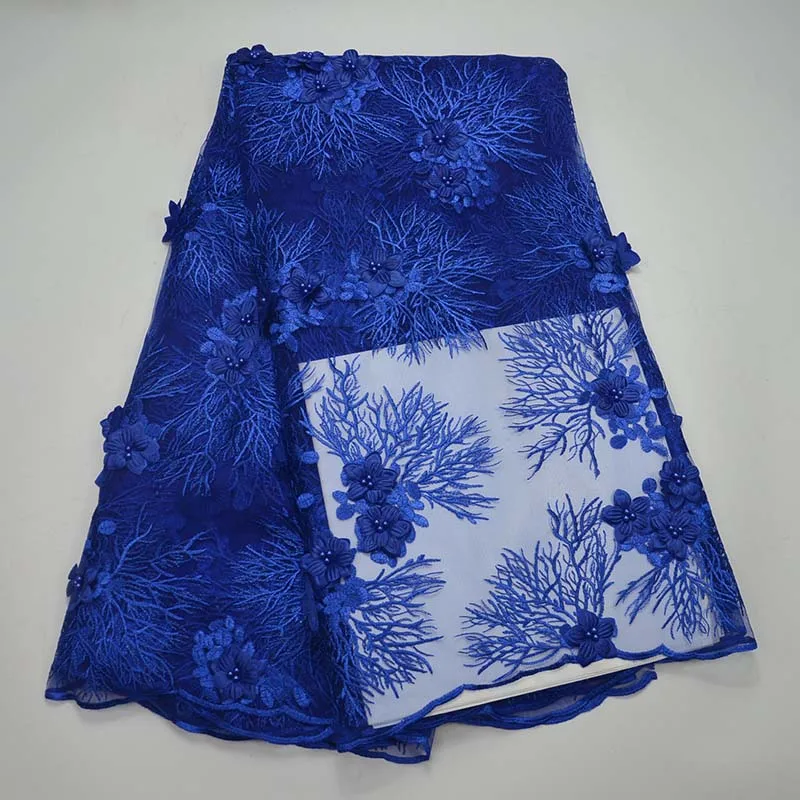 3d Цветы из ткани Вышитые Тюль с бисером в африканском стиле кружевная ткань 2017