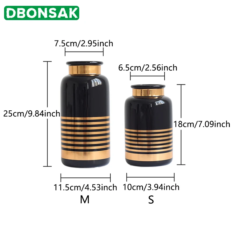 Керамическая ваза для цветов черно белая керамическая с горячей штамповкой 1