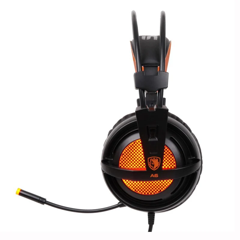 Sades A6 USB 7 1 Surround Sound стерео игровые наушники за ухо Шум изоляции дыхание светодио