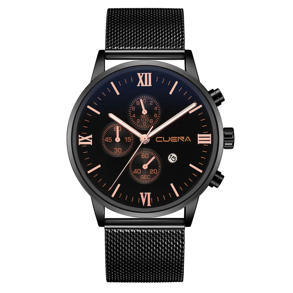 Men's Watch Round Glass Dial Movement Date Simulation Alloy Quartz Casual Simple Luxury Male Clock A1 | Наручные часы