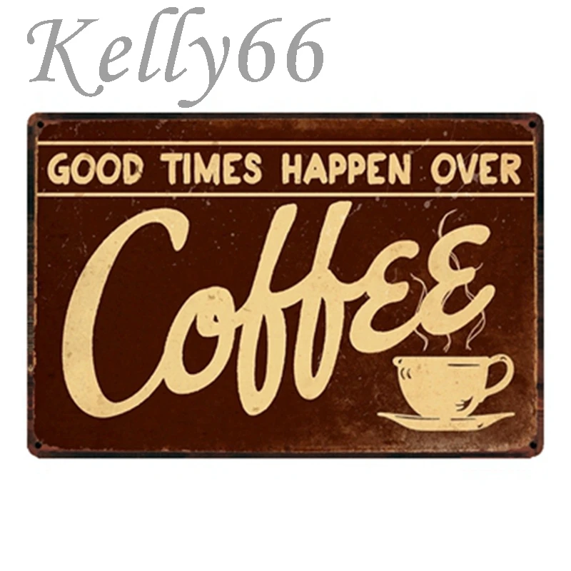 

[ Kelly66 ] GOOD TIMES HAPPEN OVER COFFEE Wall Art Painting 20*30 CM Size y-1416