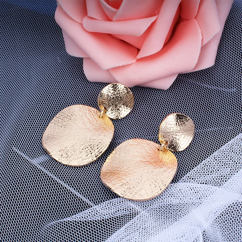 Модные серьги золотого цвета для женщин ювелирные изделия Круглые Серьги