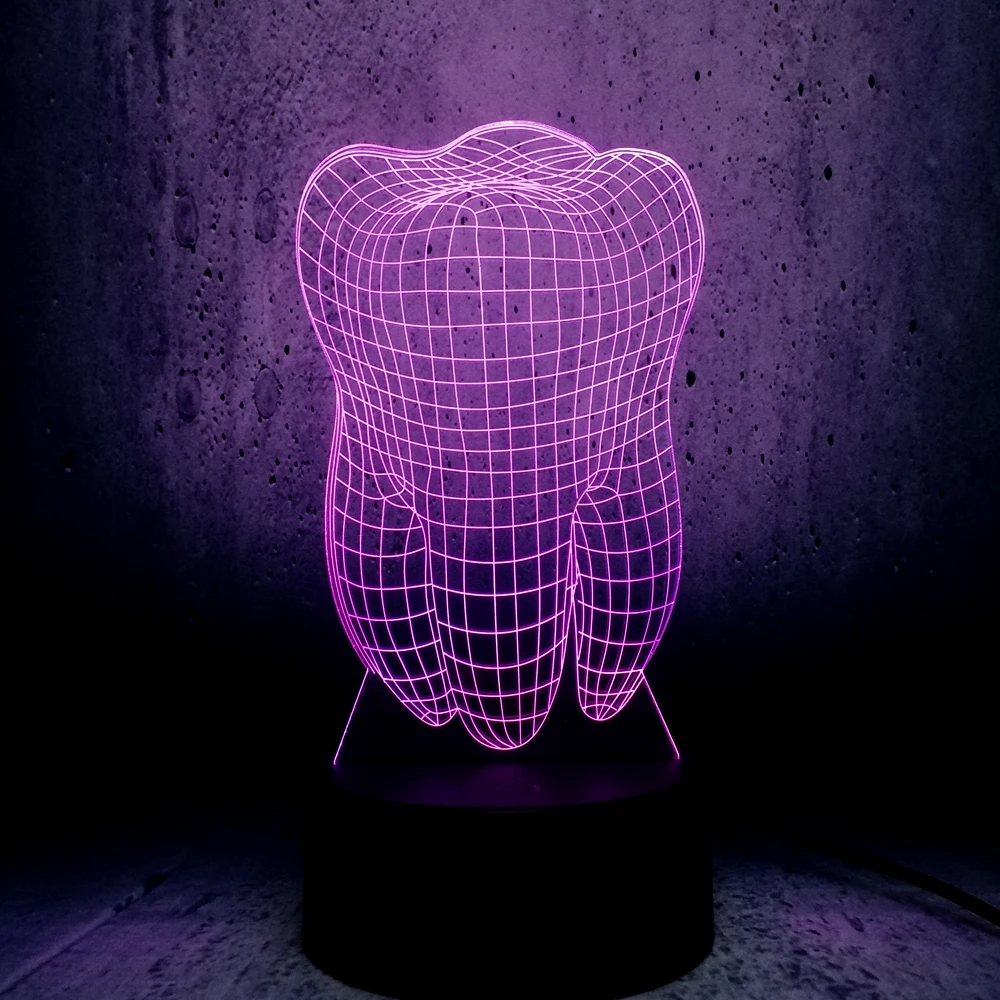 Светодиодная USB лампа с 3D зубьями ночник RGB для создания атмосферы красочный