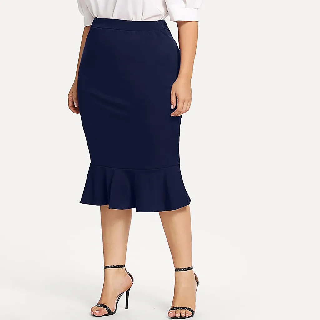 Юбки с эластичной резинкой на талии больших размеров женские юбки эластичные