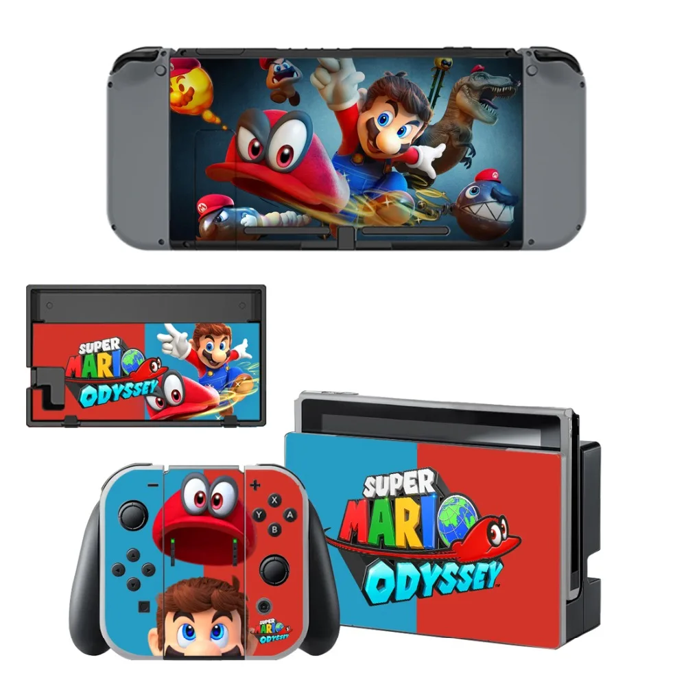 Супер Марио Odyssey Наклейка виниловая кожа для Nintendo переключатель NS консоль +