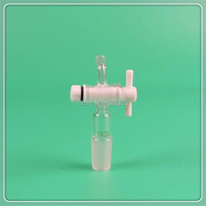 Лабораторный стеклянный вакуумный адаптер 90 изгиб с PTFE пробкой 19/26 | Канцтовары