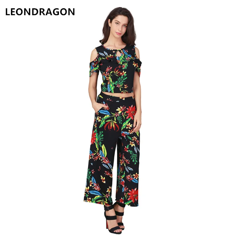 С цветочным принтом пляжные костюм дамы пикантная Клубная 2 шт. шорты брюки