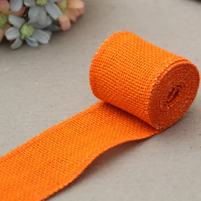 6cm Wide Jute Cloth Roll Colorful DIY Handmade Wedding Party Supplies Crafts Linen Volume Burlap Ribbon Apparel Sewing | Дом и сад