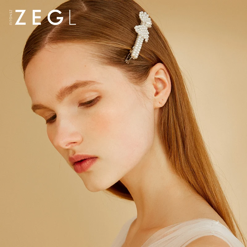 ZEGL Бант Шпилька Имитация Жемчуга Свадебные аксессуары для волос зажимы |