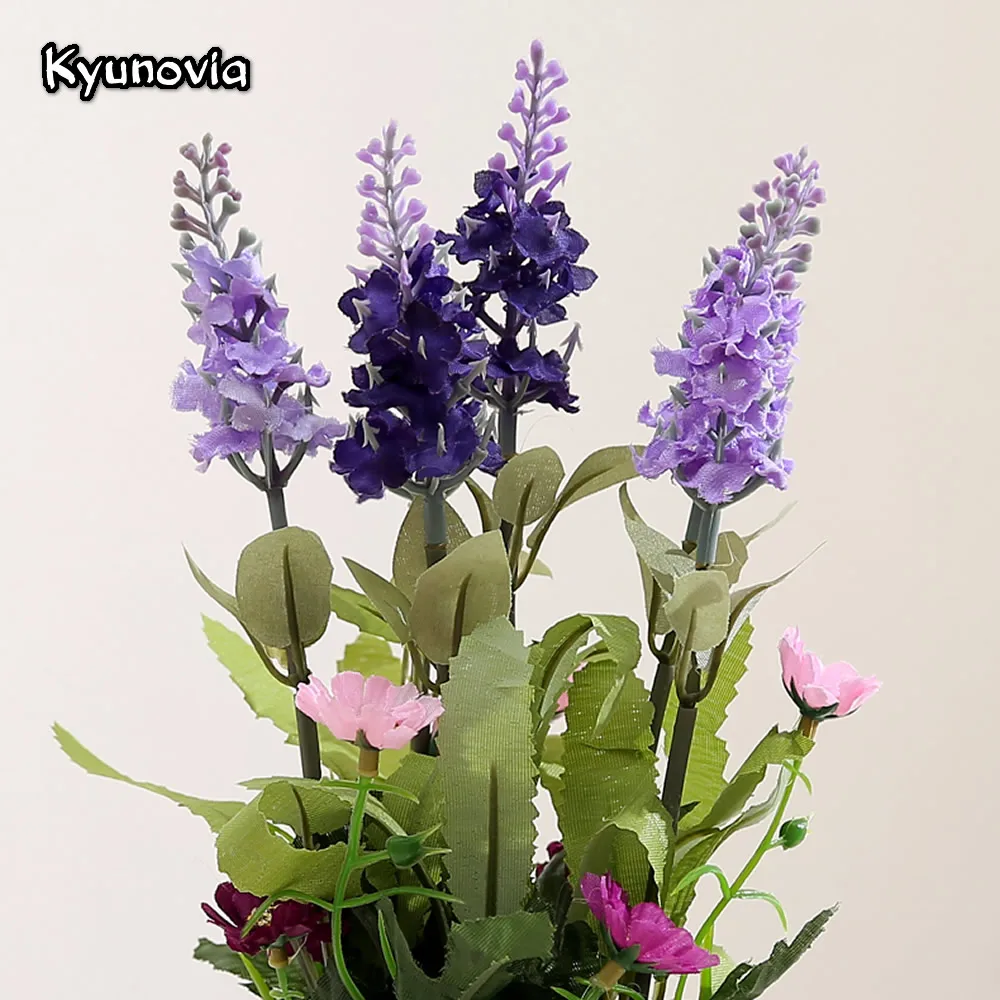 Kyunovia Искусственные цветы лаванды искусственный Miniascape горшках Карликовые