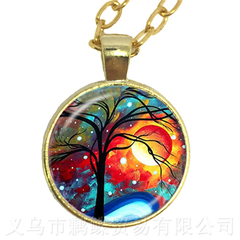 Модное ожерелье с изображением дерева жизни стеклянный купол времени ювелирные