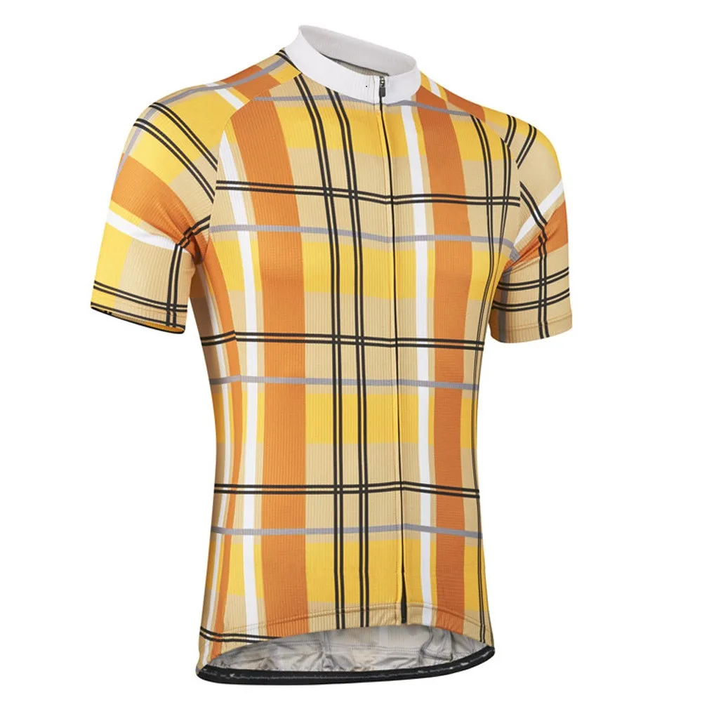 Мужская велосипедная Джерси 2016 pro team road mtb ropa ciclismo одежда красная желтая клетчатая