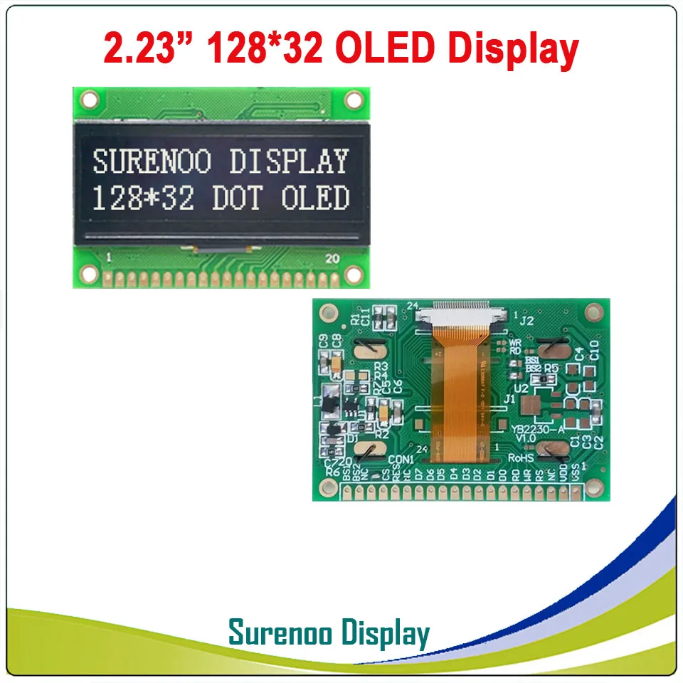 White Color Реальный oled-дисплей, 2,2" 128*32 12832 Графический параллельный SPI IEC IIC ЖК-модуль LCM SSD1305 контроллер - Цвет: White Color