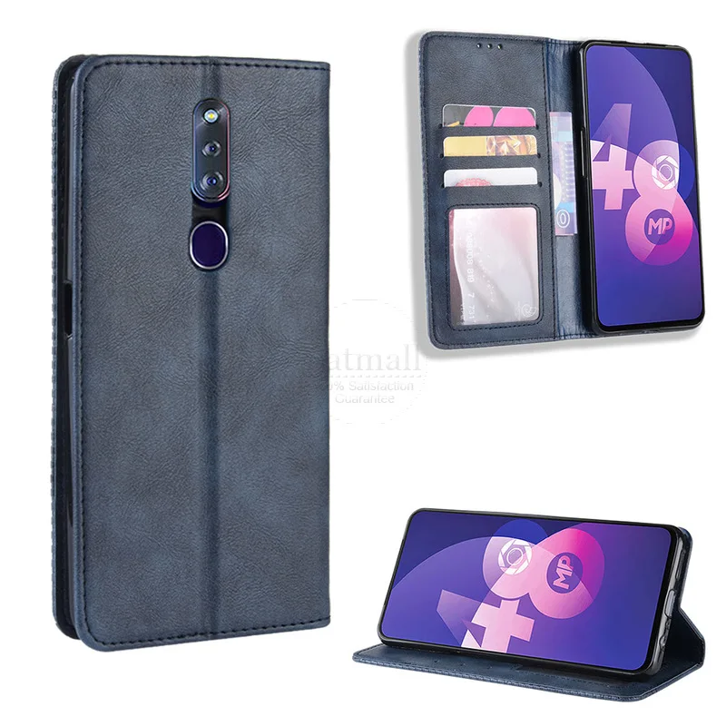 Для OPPO F11 PRO Чехол-книжка винтажный Тонкий Магнитный кожаный откидной Чехол с отделением для карт мягкий чехол Роскошный чехол для мобильного телефона