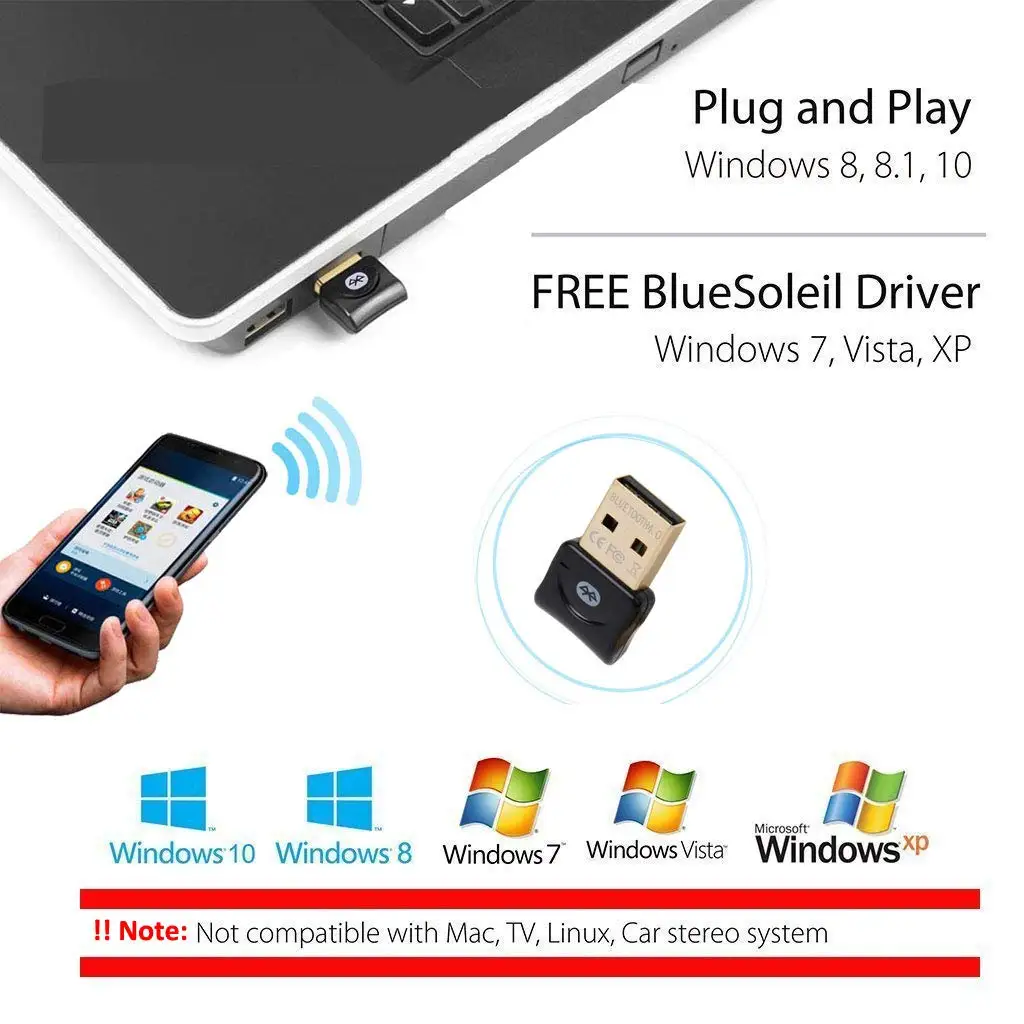 USB Bluetooth адаптер беспроводной ключ 4 0 музыкальный приемник для компьютера ПК Bluthooth