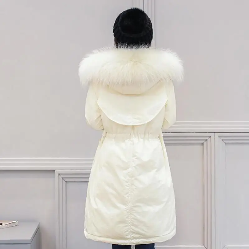 Fitaylor большой натуральный мех енота с капюшоном пуховики женские зимние тонкие