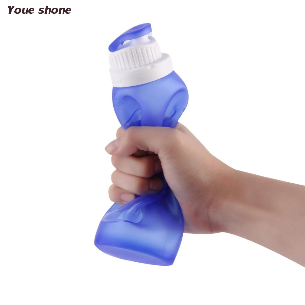 500ml Silicone Foldable Water Bottle BPA Free Collapsible Drinkware Travel Sport Camping Hiking Accessories | Дом и сад