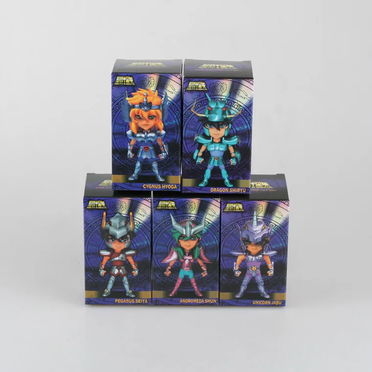 HKXZM Аниме Фигурка 10 см 5 шт./компл. Saint Seiya Ikki Shiryu Hyoga Сейя Сюн ПВХ Фигурки Модель