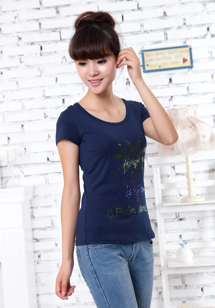 Бесплатная доставка! 10 шт.! Модная футболка с кокосовым деревом термотрансферный