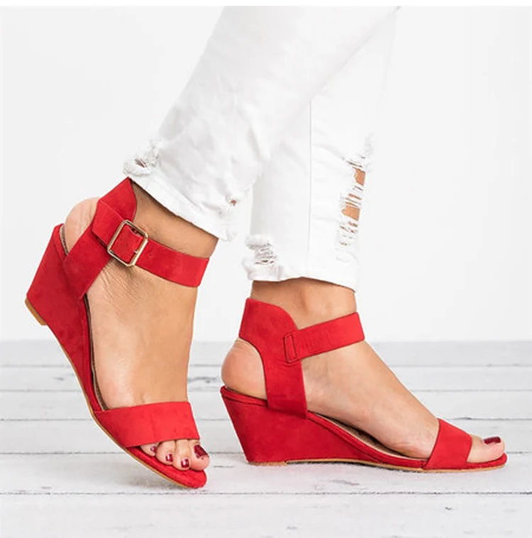 Женские босоножки; повседневная Летняя женская обувь на танкетке; chaussures femme; Летние Босоножки с открытым носком; женская обувь размера плюс на танкетке
