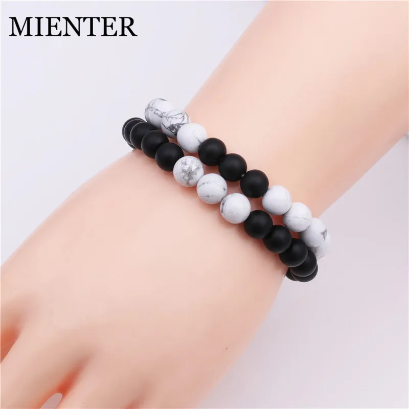 MIENTER Fashion Couple Jewelry Hot Selling Natural Tiger Eye Stone Lovers Bracelet Women Men | Украшения и аксессуары