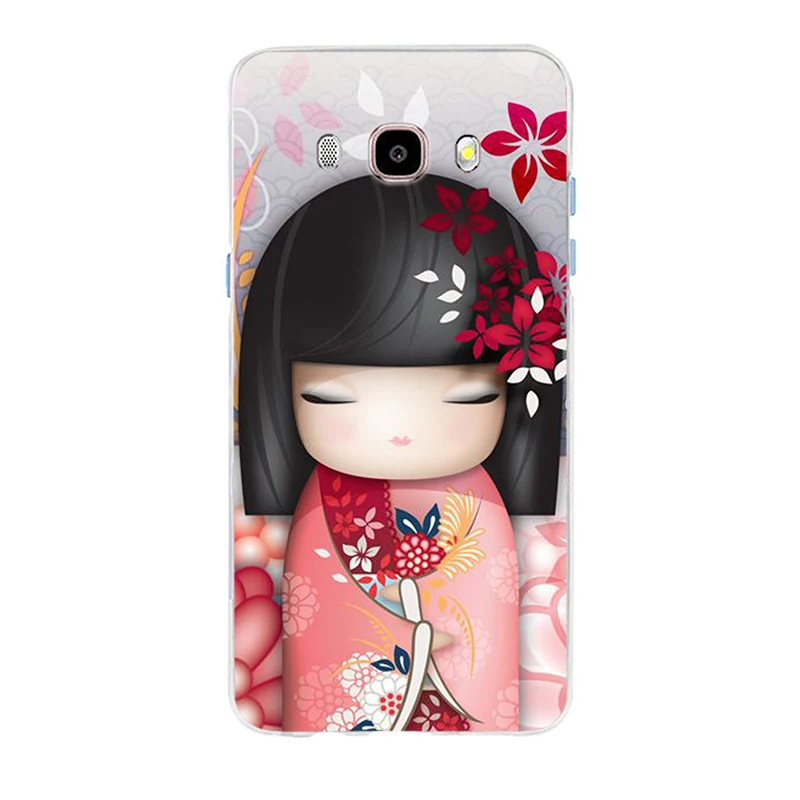 Kawaii японская кукла Kokeshi Мягкий Силиконовый ТПУ чехол для телефона Samsung Galaxy S6 S6edge A7