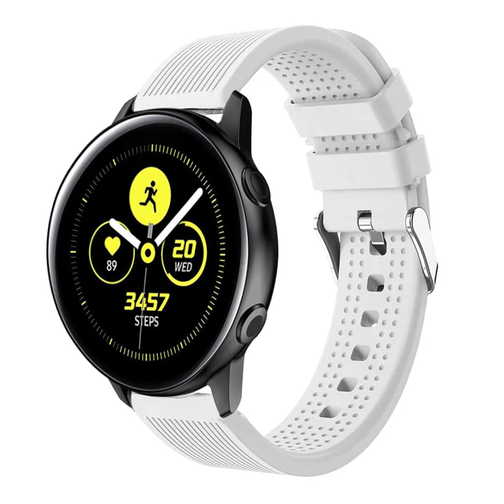 20 мм ремешок для часов силиконовый Samsung Galaxy Watch Active 42 gear s2 bip умный Браслет