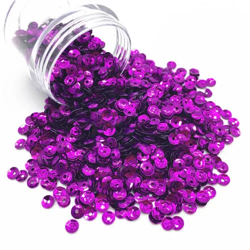 Purple Блестки 4 мм серебряное дно чашки блесток формы ПВХ свободная тесьма с пайетками для шитья свадьбы DIY для ремесел Конфетти украшения 10 г - Цвет: Purple